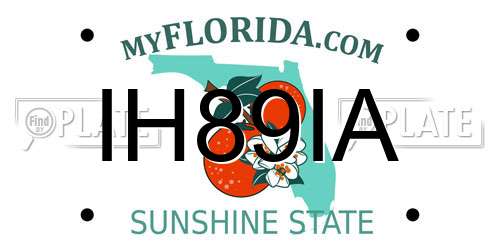 IH89IA Florida License Plate