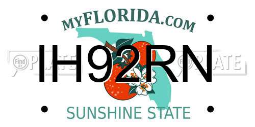 IH92RN Florida License Plate