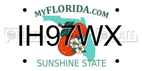 IH97WX Florida License Plate