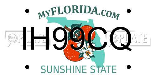 IH99CQ Florida License Plate