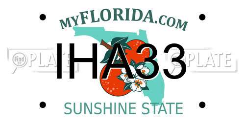 IHA33 Florida License Plate