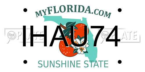 IHAU74 Florida License Plate