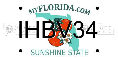 IHBV34 Florida License Plate