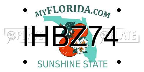 IHBZ74 Florida License Plate