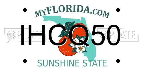 IHCQ50 Florida License Plate