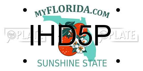 IHD5P Florida License Plate