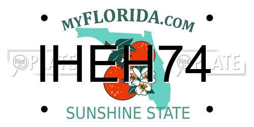 IHEH74 Florida License Plate