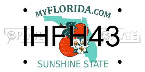 IHFH43 Florida License Plate