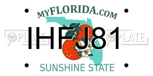 IHFJ81 Florida License Plate