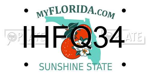 IHFQ34 Florida License Plate