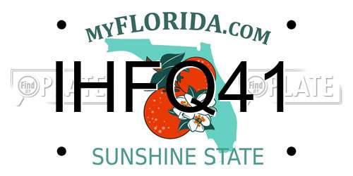 IHFQ41 Florida License Plate
