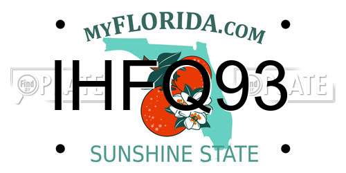 IHFQ93 Florida License Plate
