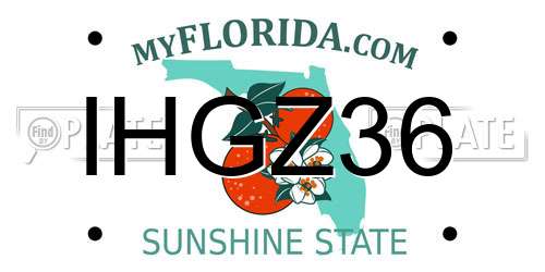 IHGZ36 Florida License Plate