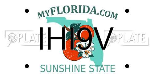 IHI9V Florida License Plate