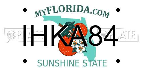 IHKA84 Florida License Plate