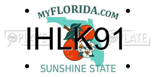IHLK91 Florida License Plate