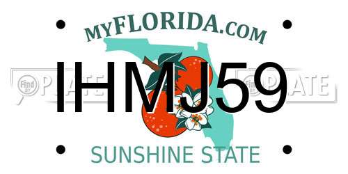 IHMJ59 Florida License Plate