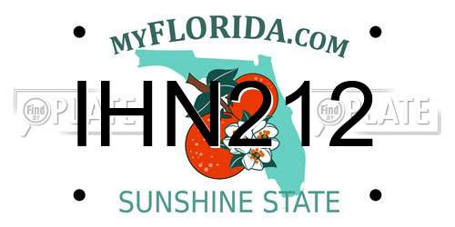 IHN212 Florida License Plate