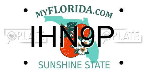 IHN9P Florida License Plate