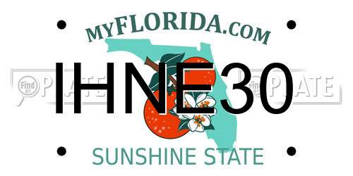 IHNE30 Florida License Plate