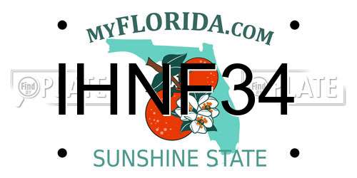 IHNF34 Florida License Plate