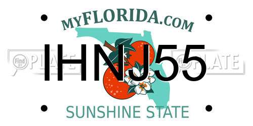 IHNJ55 Florida License Plate