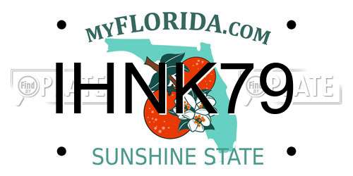 IHNK79 Florida License Plate