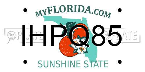 IHPQ85 Florida License Plate