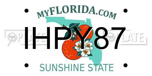IHPY87 Florida License Plate