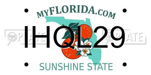 IHQL29 Florida License Plate
