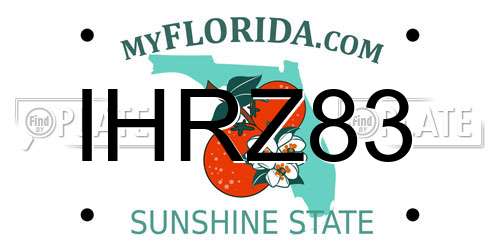 IHRZ83 Florida License Plate