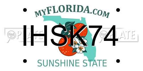 IHSK74 Florida License Plate