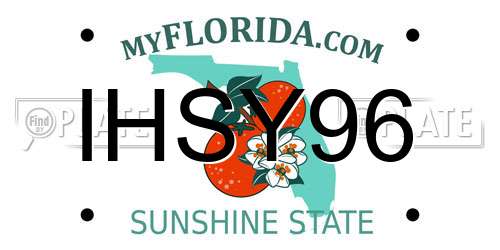 IHSY96 Florida License Plate