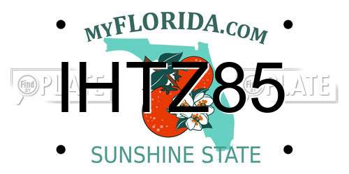 IHTZ85 Florida License Plate