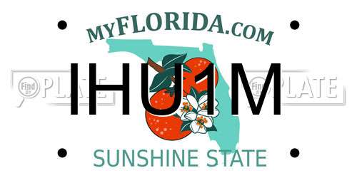 IHU1M Florida License Plate
