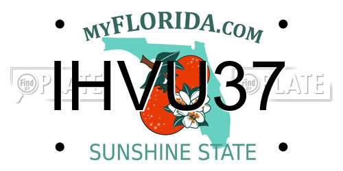 IHVU37 Florida License Plate
