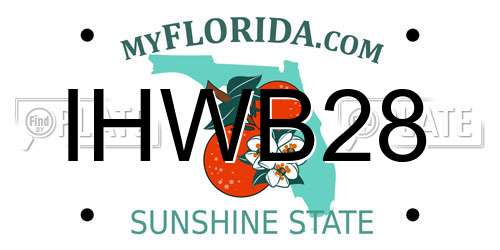 IHWB28 Florida License Plate