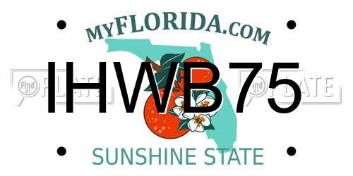 IHWB75 Florida License Plate