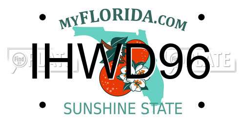 IHWD96 Florida License Plate