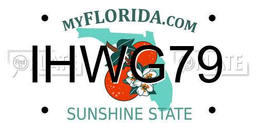 IHWG79 Florida License Plate