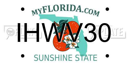 IHWV30 Florida License Plate