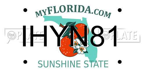 IHYN81 Florida License Plate