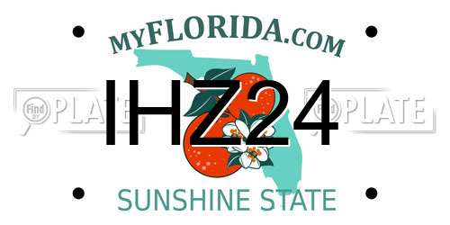 IHZ24 Florida License Plate