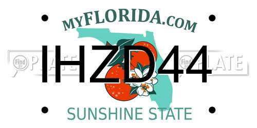 IHZD44 Florida License Plate