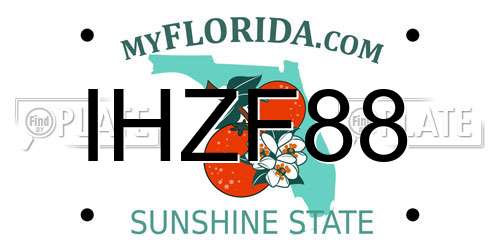 IHZF88 Florida License Plate