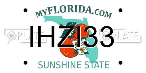 IHZI33 Florida License Plate