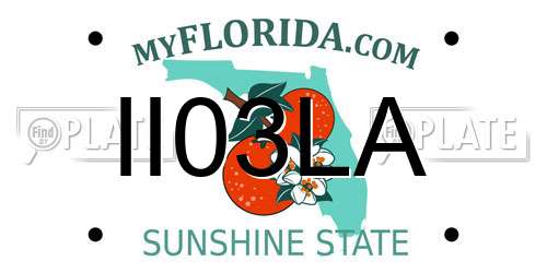 II03LA Florida License Plate
