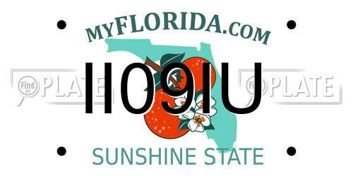 II09IU Florida License Plate