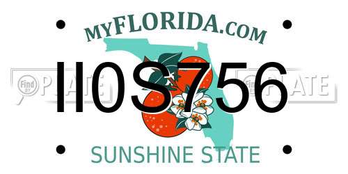 II0S756 Florida License Plate