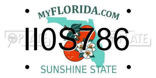 II0S786 Florida License Plate